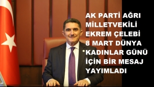 Çelebi, 8 Mart Dünya Kadınlar Günü dolayısıyla mesaj yayımladı.