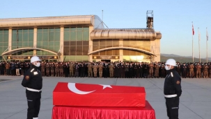 DOĞUBAYAZIT ŞEHİDİ KABALAY'IN NAAŞI ARKADAŞLARININ OMUZLARINDA DULAR EŞLİĞİNDE MEMLEKETİ DENİZLİ'YE UĞURLANDI