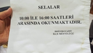 DOĞUBAYAZIT'DA CAMİLERDE CENAZE SELALARI OKUNMUYOR