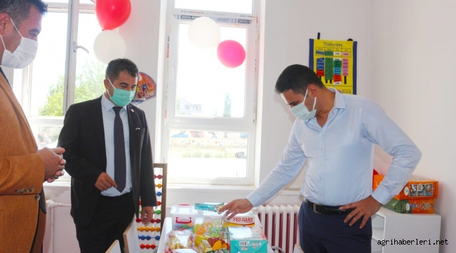 Doğubayazıt Kızılay Şubesinin desteğiyle, 14 Nisan Ortaokulunun özel eğitim sınıfı yenilendi.