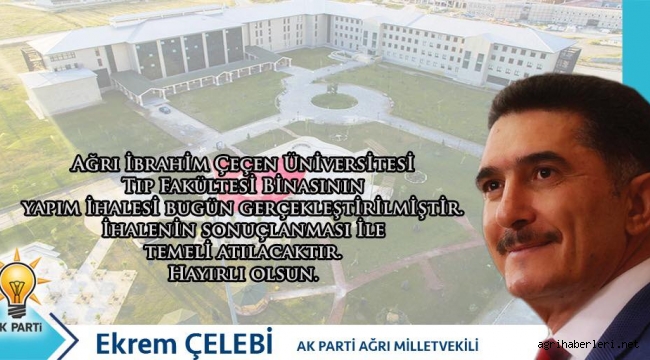 AK PARTİ AĞRI MİLLETVEKİLİ EKREM ÇELEBİ, MÜJDEYİ SOSYAL MEDYA HESABINDA DUYURDU