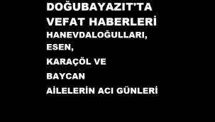 HANEVDALOĞULLARI, ESEN, KARAÇÖL, BAYCAN, AİLELERİN ACI GÜNLERİ