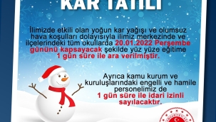 AĞRI İL VE İLÇELERİNDE EĞİTİME 1 GÜN ARA VERİLDİ 