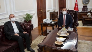 ADALET BAKANI BEKİR BOZDAĞ'I AK PARTİ AĞRI İL BAŞKANI AV. HALİL ÖZYOLCU, ZİYARET ETTİ