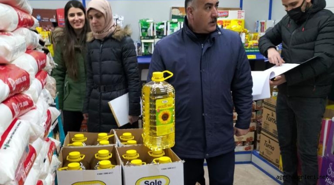 AĞRI'DA AYÇIÇEK YAĞI STOKÇULARINA KARŞI DENETİMLER DEVAM EDİYOR