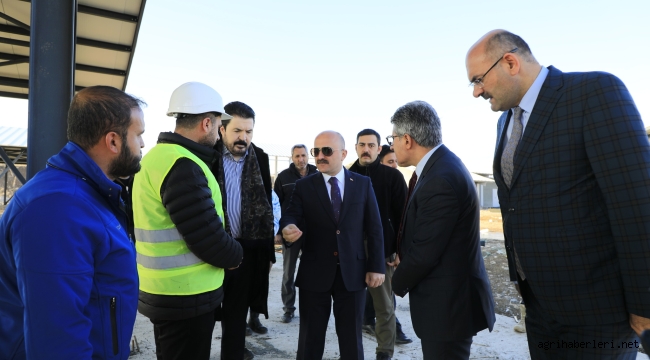 Ağrı Valisi Varol ve Ağrı Belediye Başkanı Sayan, Ahırlar Projesi İnşaat Alanında İncelemede Bulundular