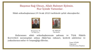 AĞRI DAĞI MEVKİİNDE BULUNAN KOZLU KARAKOLUNDA GÖREVLİ İKİ MEHMETÇİK KAZA SONUCU ŞEHİT OLDU