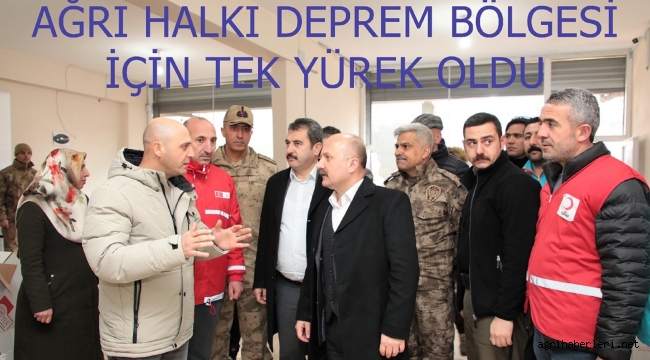AĞRI'NIN DEPREM BÖLGESİNE ETTİĞİ YARDIMLARI TÜM HIZIYLA DEVAM EDİYOR