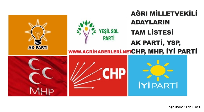 AĞRI MİLLETVEKİLİ ADAYLARIN TAM LİSTESİ