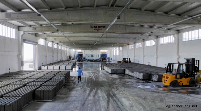 Ağrı Kilit Parke Bordür Taş Fabrikası Seri Üretime Başladı
