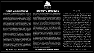 AİÇÜ Senatosu'ndan İsrail'in Saldırılarına Kınama