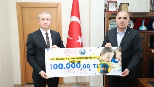Ağrı ATSO'dan eğitime 100 bin liralık destek