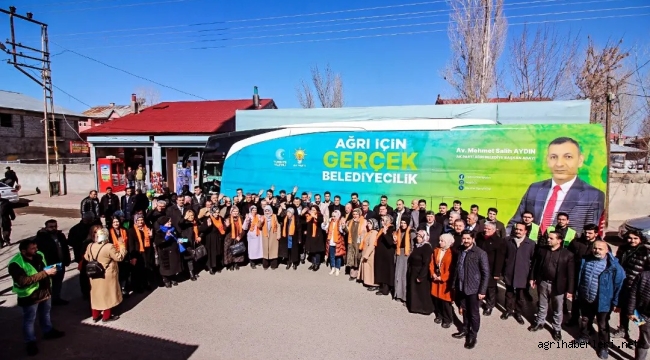 AĞRI'DA BAŞKAN ADAYI AYDIN, SEVGİ SELİ KARŞISINDA DUYGULU ANLAR YAŞADI