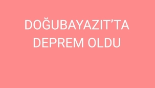 DOĞUBAYAZIT'TA DEPREM OLDU 