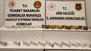 Doğubayazıt'ta sigara kortonlarına gizlenmiş 12 kilo 616 gram esrar ele geçirildi