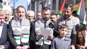 AĞRI'DA FİLİSTİN İÇİN DAYANIŞMA MİTİNGİ