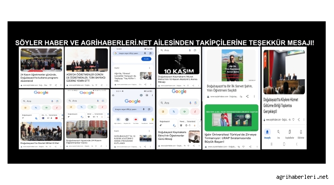 TAKİPÇİLERİMİZE TEŞEKKÜR MESAJI!