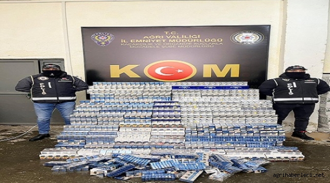 AĞRI'DA BİR ARAÇTA KAÇAK SİGARA ELE GEÇİRİLDİ