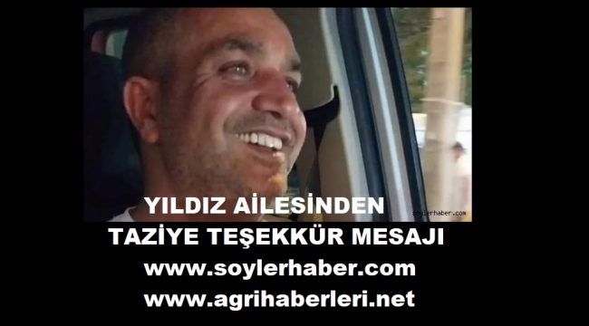 YILDIZ AİLESİNDEN TAZİYE TEŞEKKÜR MESAJI