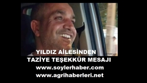 YILDIZ AİLESİNDEN TAZİYE TEŞEKKÜR MESAJI