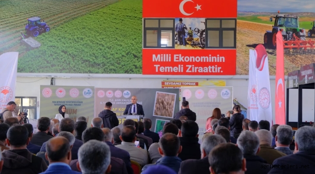 AĞRI VALİSİ MUSTAFA KOÇ, 525 ÇİFTÇİYE %70 HİBE DESTELİ TOHUM DAĞITTI