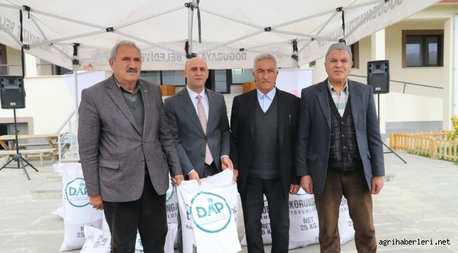 DOĞUBAYAZIT ÇİFTÇİLERİNE TOHUM DAĞITILDI