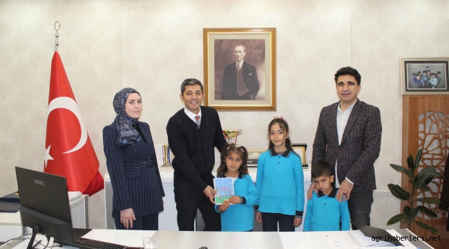 Hamur Kaymakamı Mahir,  çevre bilincini artırmaya yönelik yürüttükleri proje ile Yukarı Yenigün Yeşil İlkokulu öğrencilerini kabul etti.