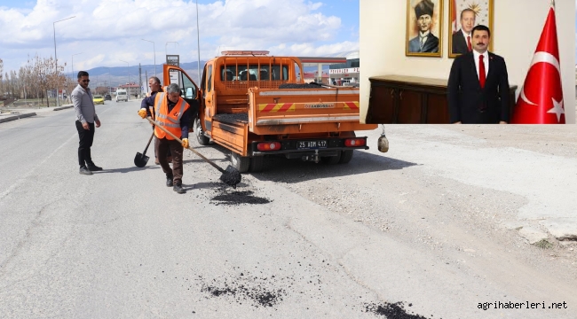 Kaymakam Karali, Diyadin'de karayolları yol ağında meydana gelen bozulmalar giderilecek