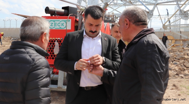 Kaymakam Mustafa Karali, Diyadin Trafo Merkezi Enerji Nakil Hattı İnşaatını Ziyaret Etti