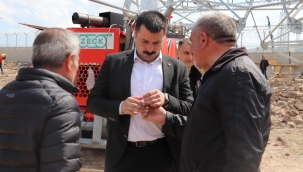 Kaymakam Mustafa Karali, Diyadin Trafo Merkezi Enerji Nakil Hattı İnşaatını Ziyaret Etti