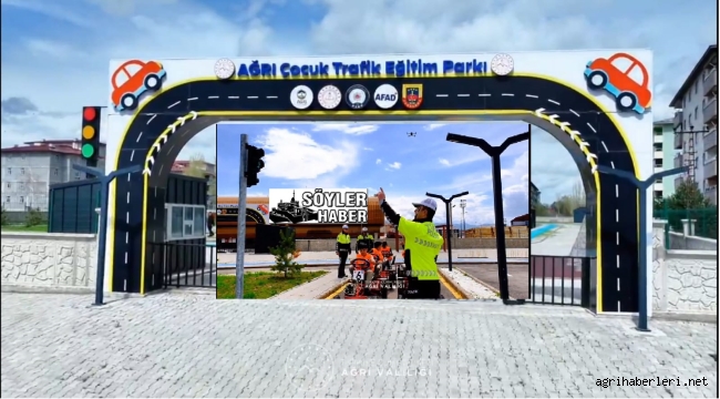 Trafik Haftasında Ağrı'da Öğrenciler Çocuk Trafik Eğitim Parkı'nda  Eğlenceli ve Bilinçli Eğitim Alıyor