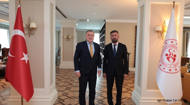 AK Parti Ağrı İl Başkanı Yıldız, Ağrı'nın İsteklerini Gençlik ve Spor Bakanı Osman Aşkın Bak'a İletti.