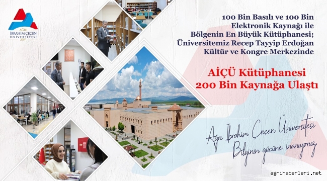 AİÇÜ Kütüphanesi 100 Bin Basılı ve 100 Bin Elektronik Kaynağa Ulaştı