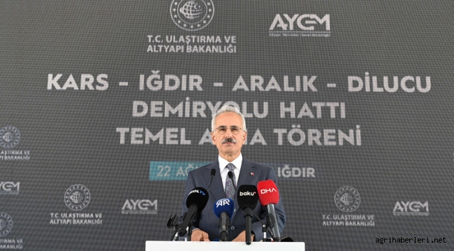 Bakan Uraloğlu, Iğdır Demiryolu Tren Hattı Temel Atma Törenine Katıldı