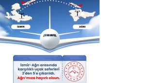 Ağrı-İzmir Arası Uçak Seferleri 5 Yükseltildi