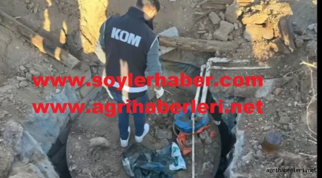Doğubayazıt'ta kepçe kazdı yeraltında 3 ton 562 litre gümrük kaçağı motorin çıktı