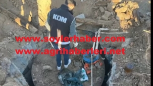 Doğubayazıt'ta kepçe kazdı yeraltında 3 ton 562 litre gümrük kaçağı motorin çıktı