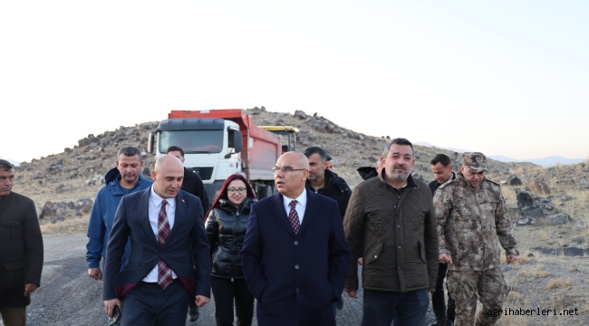 Vali Koç, Ağrı Dağı Eteklerinde Sürdürülen Altyapı Seferberliğini Yerinde Denetledi