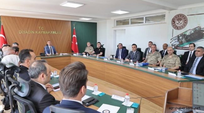 Vali Önder Bozkurt Başkanlığında: Diyadin'de Genişletilmiş Güvenlik ve Asayiş Koordinasyon Toplantısı Yapıldı